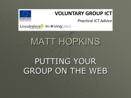 Web Site Options for Voluntary Groups