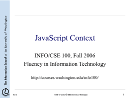 JavaScript Context - UW Courses Web Server