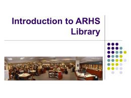 Intro to the ARHS Library