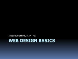 3. Web Design Basics