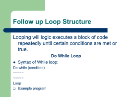 Do While Loop