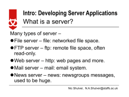 Intro: Developing Server Applications