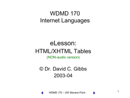 Tables - UWSP Home Page