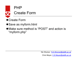 Steps to create forms and PHP