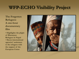 WFP-ECHO Visibility Project The Forgotten Refugees