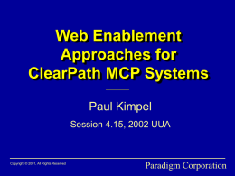 2001 Fall UNITE AS4035 - Web Enablement Approaches