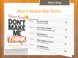 Don’t Make Me Think Steve Krug