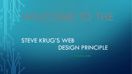 WELCOME TO THE STEVE KRUG’S WEB DESIGN PRINCIPLE BY YAOFENG CHEN