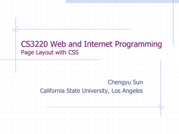Page Layout with CSS - csns - California State University, Los Angeles