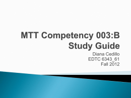 MTT Competency 003:B Study Guide