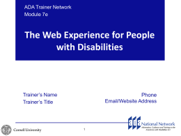 The Web Experience for People with Disabilities - Mid