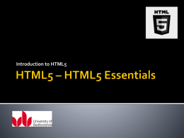 HTML5 Essentials – July2015
