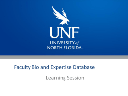 Faculty Bio ITS "Learning Session" presentation
