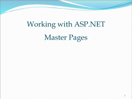 Working with ASP.NET