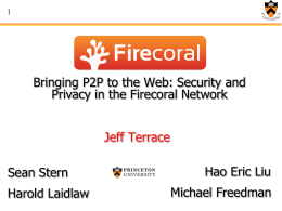 Bringing P2P to the Web: Security and Privacy in the