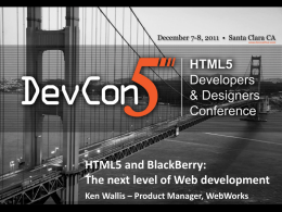HTML5 and BlackBerry