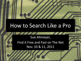 How to Search Like a Pro