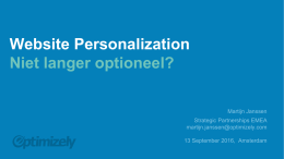 Personalization - Platform Innovatie in Marketing