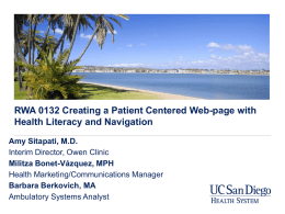Creating a Patient Centered WeBpage with Health