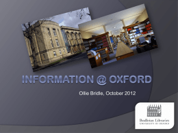 Information@oxford - Bodleian Libraries