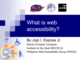 What is Accessible ICT? - Philippine Web Accessibility Group