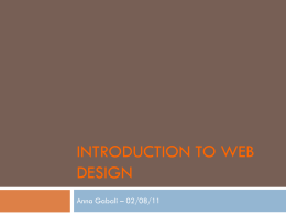 Introduction to web design