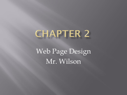 Web Page Design (Chapter 2)