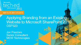 OSP323: Applying Branding from an Existing Website to Microsoft