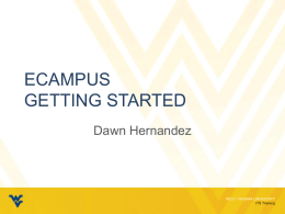 eCampus: Getting Started PowerPoint