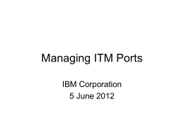 Managing ITM Port Usage