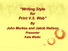 Writing Style for Print V.S. Web