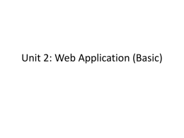 Unit 2: Web Application (Basic)