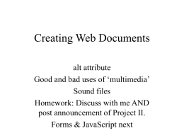 Creating Web Documents - Purchase College Faculty Web Server