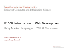 Slide Deck - IS1500 | Introduction to Web Development