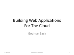 Web Applications For The Cloud - CloudBrowser