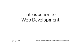 (PowerPoint) Introduction to Web Development
