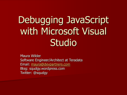 Debugging JavaScript With Visual Studio