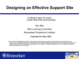 Designing an Effective Support Site: Making It Easy for Users to Get