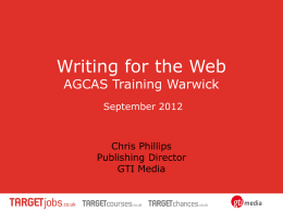 Writing for the Web - Chris Phillips (Publishing Director GTI