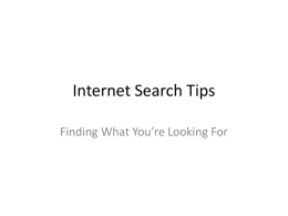 Internet Search Tips - ICT-IAT