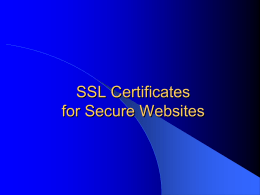 SSL Certificates for Secure Websites