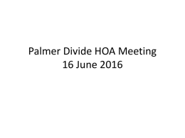 Palmer Divide HOA Meeting 16 Jun 2016