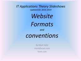 Formats and conventions
