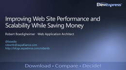 Improving Web Site Performance and Scalability