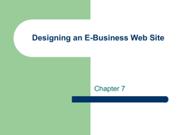 Designing an E-Business Web Site