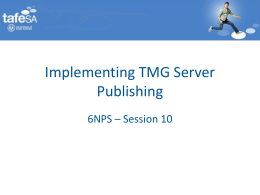 Implementing TMG Server Publishing