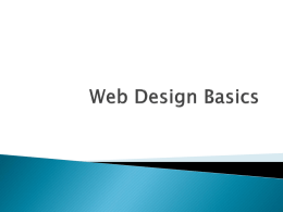 Web Design Basics Web Design Basics