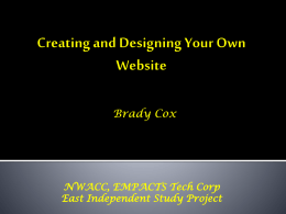 Creating and Designing Your Own Website