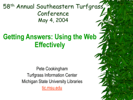 58th Annual Southeastern Turfgrass Conference May 4, 2004