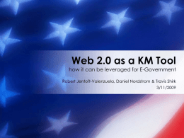 Web 2.0 as a KM Tool